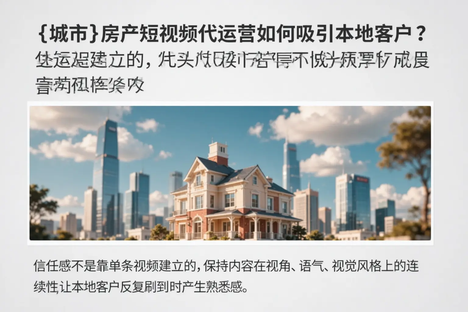 临猗房产短视频代运营如何吸引本地客户？